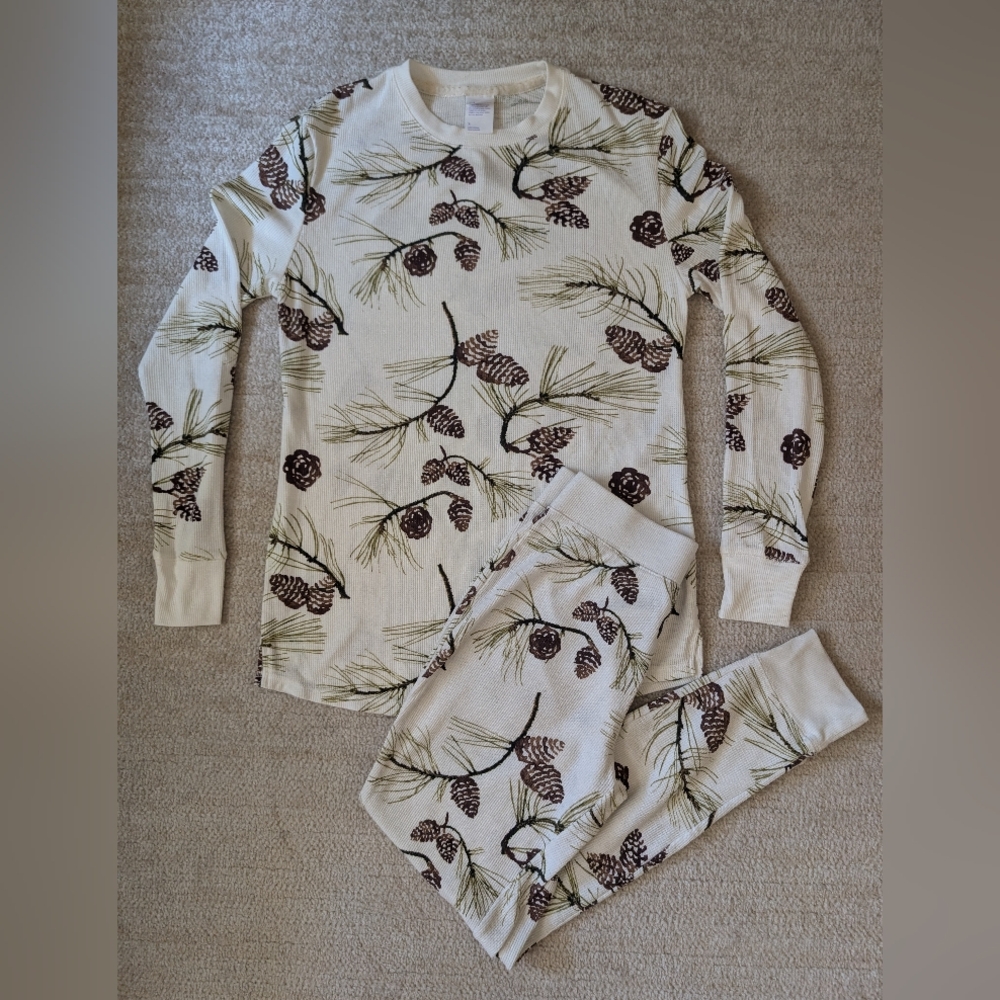 Stars Above Pinecone Thermal Pajama Set Size Sm